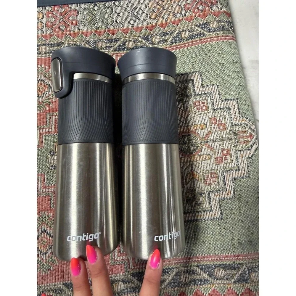 Contigo Autoseal West Loop Stainless Steel Travel Mug Set 16oz Silver Grey 2pk
